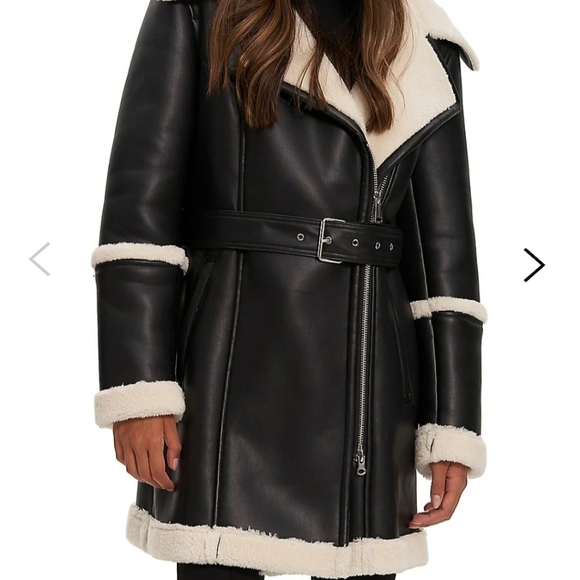 Super Cozy & Warm Faux Leather Trench Coat - Picture 5 of 5